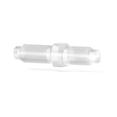 Upchurch Scientific PCTFE Male Vacutight Union, 61.3 uL, 1/4-28 Flat-Bottom, 1.60 mm Thru-hole, Clear, Single - P-645 - Click Image to Close